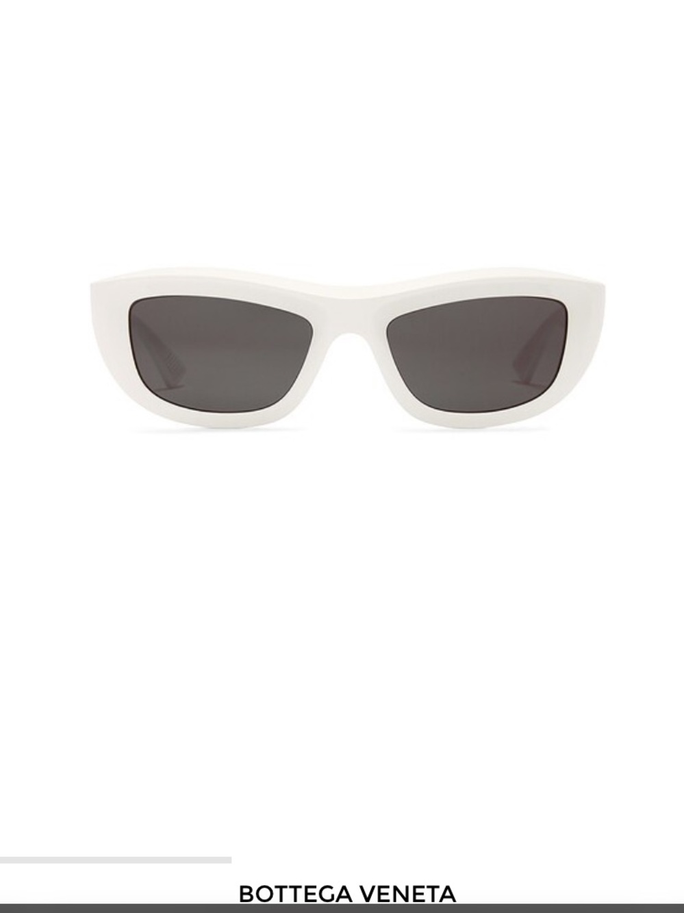 Bottega Veneta White rectangular Sunglasses